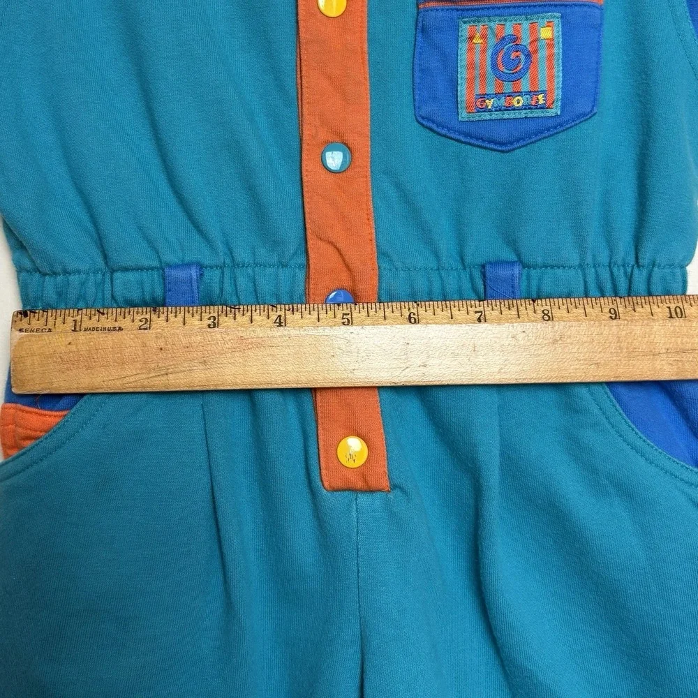 Vintage Rainbow Tag Gymboree Romper Size XS Green Orange Blue